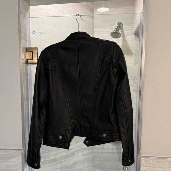 Women's Motocross Black Leather Jacket - Picture 7 of 8